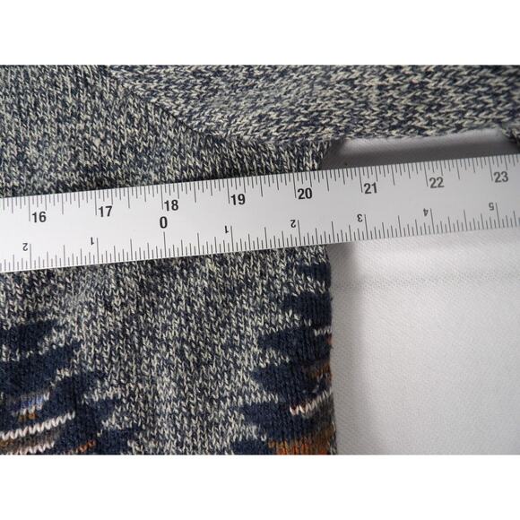 Absolutely Famous Sweater Cardigan Sz Medium Aztec Southwest Fringe Knit Hooded - Picture 12 of 14